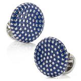 Navy Circle Dot Texture Cufflinks - Cufflinks.com - Flyclothing LLC