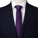 Navy/Red Patterned Men's Tie - Cufflinks.com - Flyclothing LLC