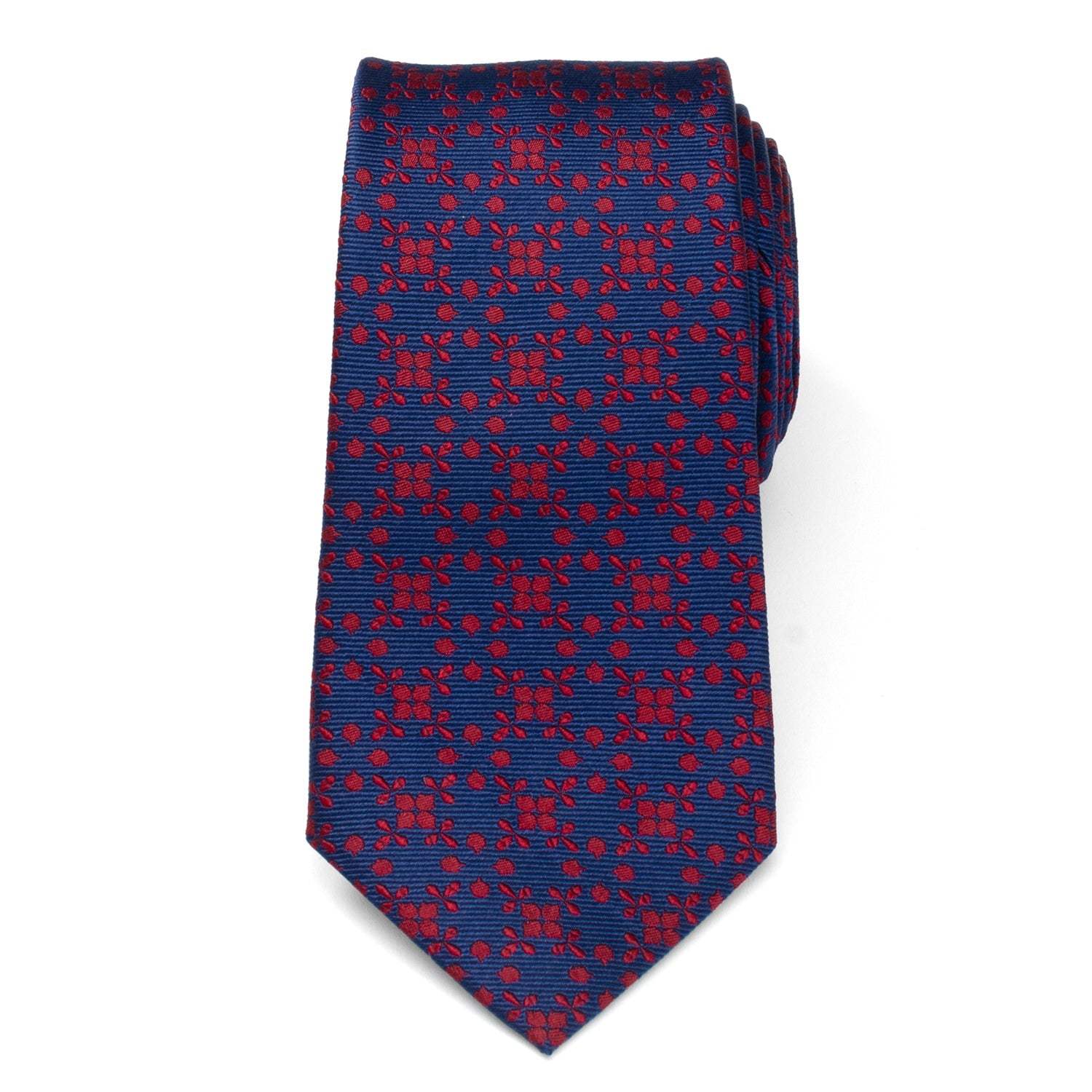 Navy/Red Patterned Men's Tie - Cufflinks.com - Flyclothing LLC