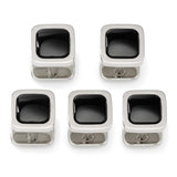 Onyx Cushion Stainless Steel 5-Studs - Cufflinks.com - Flyclothing LLC
