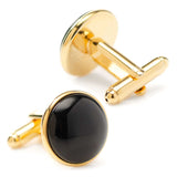 Gold and Onyx Cufflinks - Cufflinks.com - Flyclothing LLC