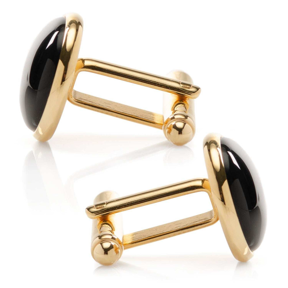 Gold and Onyx Cufflinks - Cufflinks.com - Flyclothing LLC