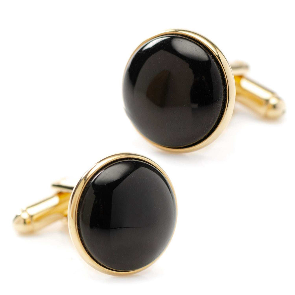Gold and Onyx Cufflinks - Cufflinks.com - Flyclothing LLC