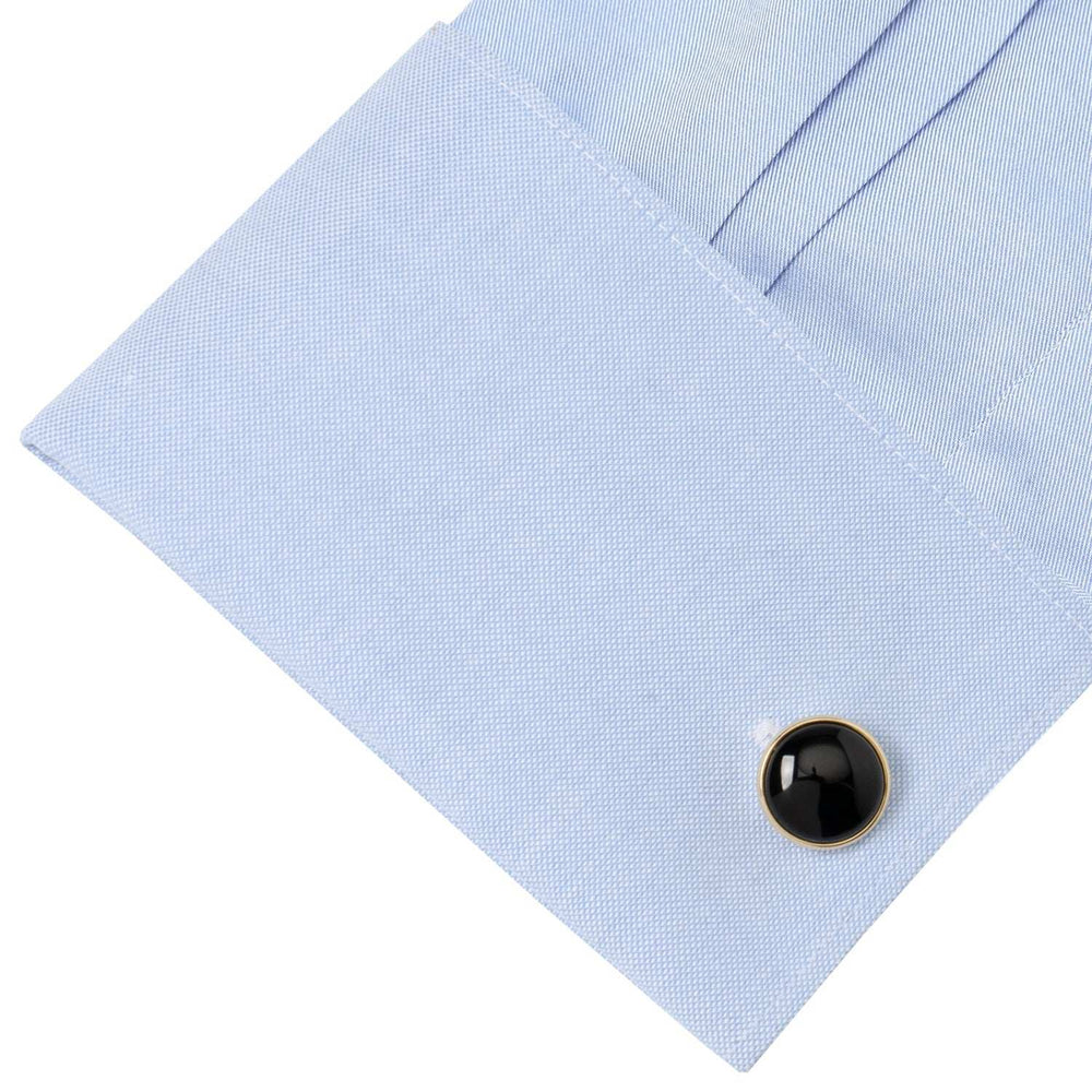 Gold and Onyx 5-Stud Set - Cufflinks.com - Flyclothing LLC