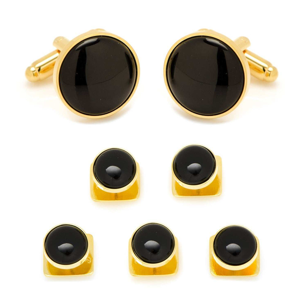 Gold and Onyx 5-Stud Set - Cufflinks.com - Flyclothing LLC