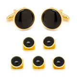 Gold and Onyx 5-Stud Set - Cufflinks.com - Flyclothing LLC