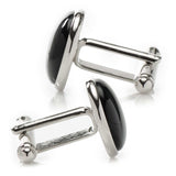 Silver and Onyx Cufflinks - Cufflinks.com - Flyclothing LLC