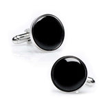 Silver and Onyx Cufflinks - Cufflinks.com - Flyclothing LLC