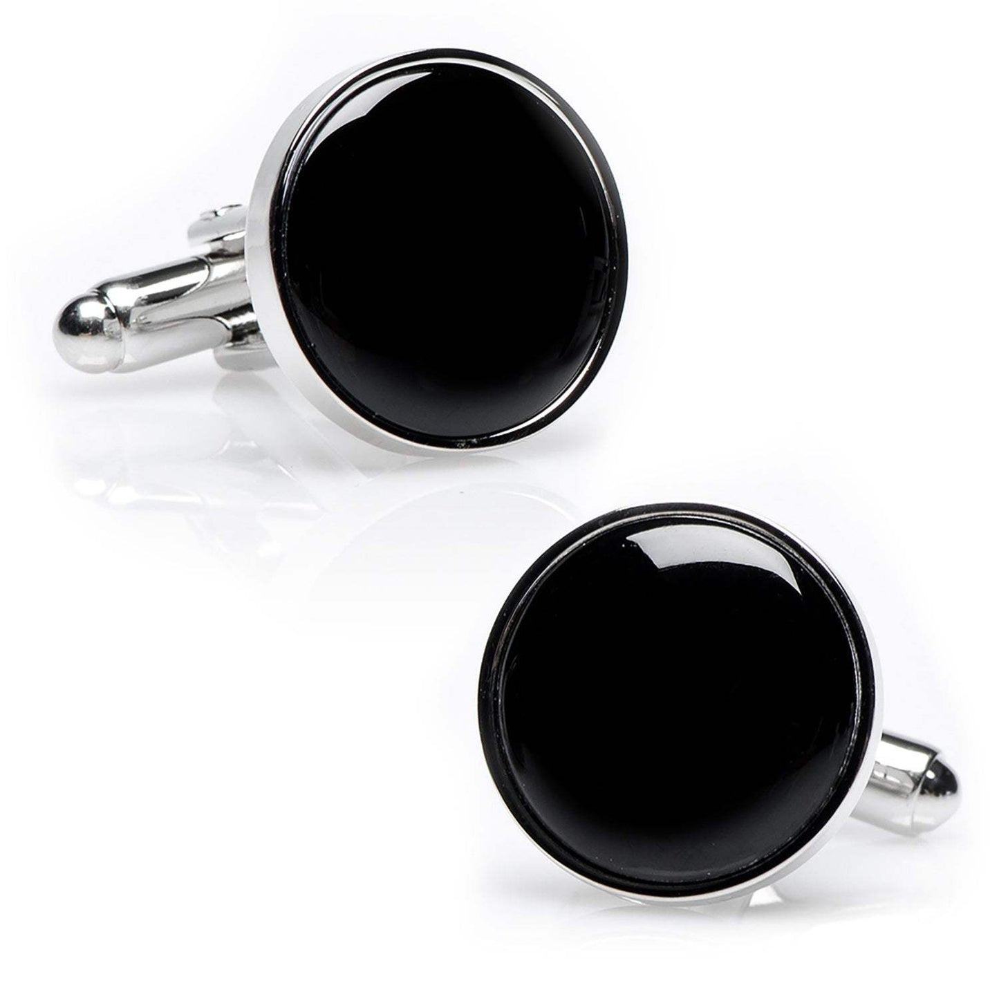 Silver and Onyx 5-Stud Set - Cufflinks.com - Flyclothing LLC