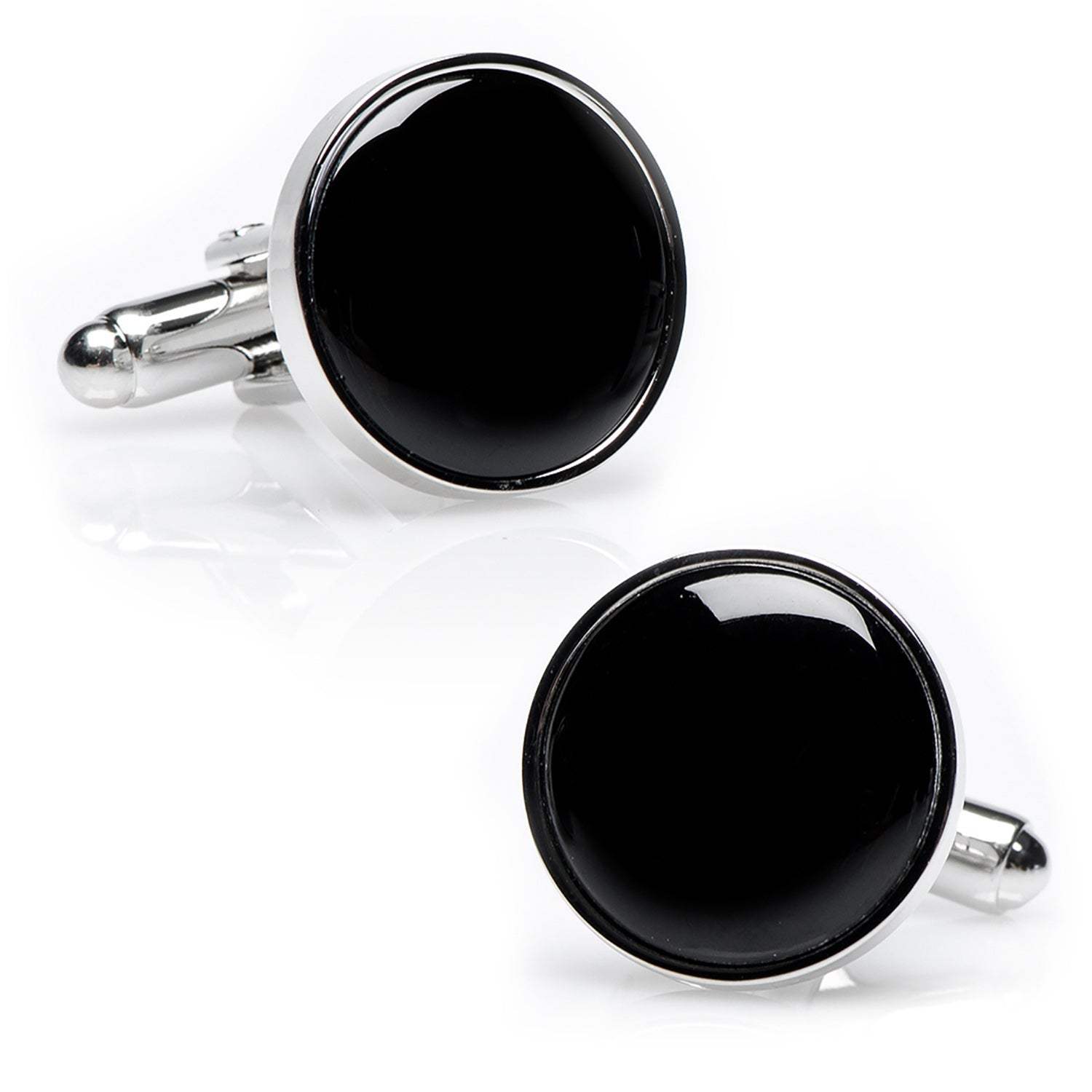 Silver and Onyx 5-Stud Set - Cufflinks.com - Flyclothing LLC