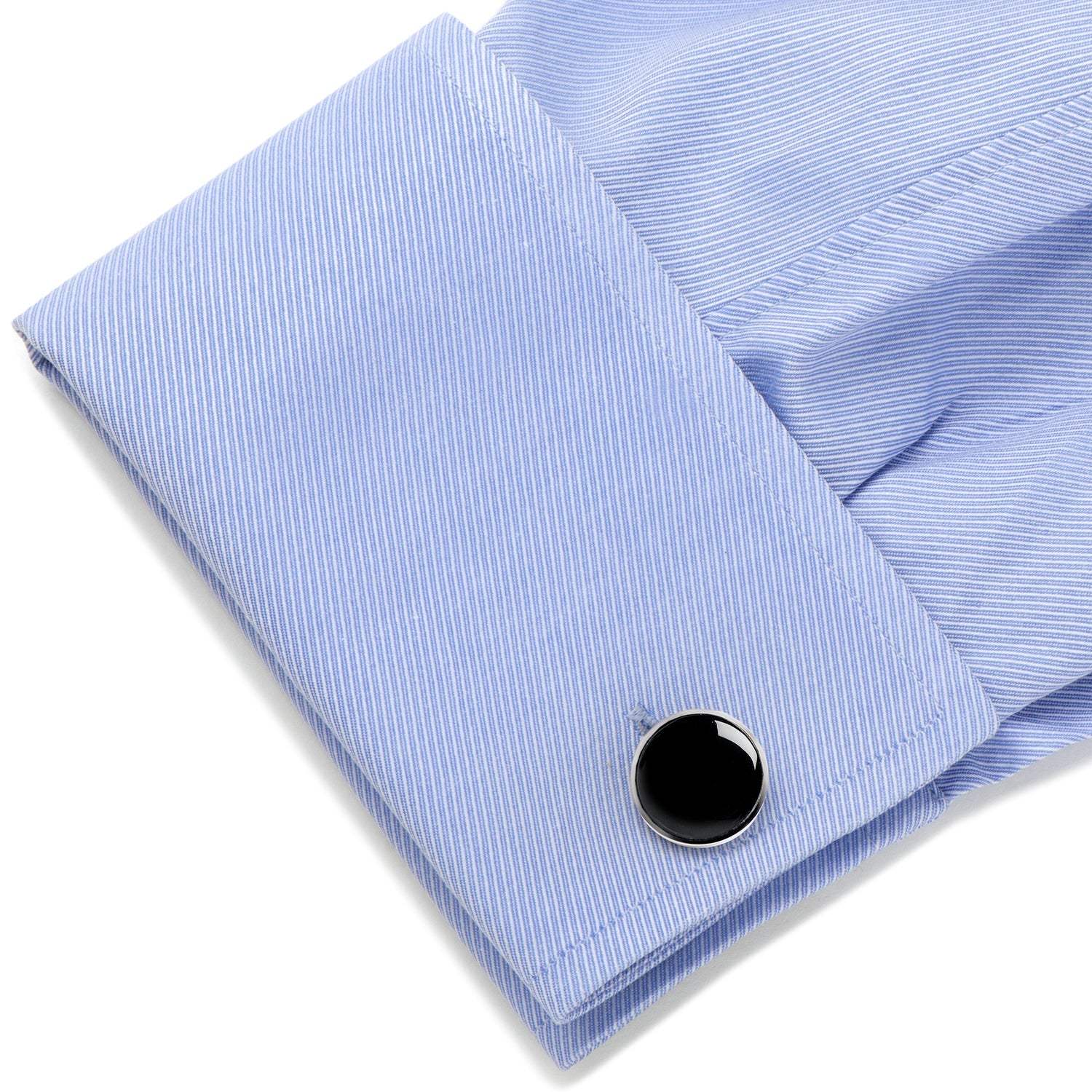 Silver and Onyx 5-Stud Set - Cufflinks.com - Flyclothing LLC
