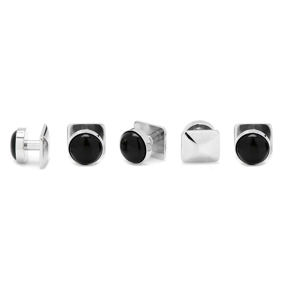 Silver and Onyx 5-Studs - Cufflinks.com - Flyclothing LLC