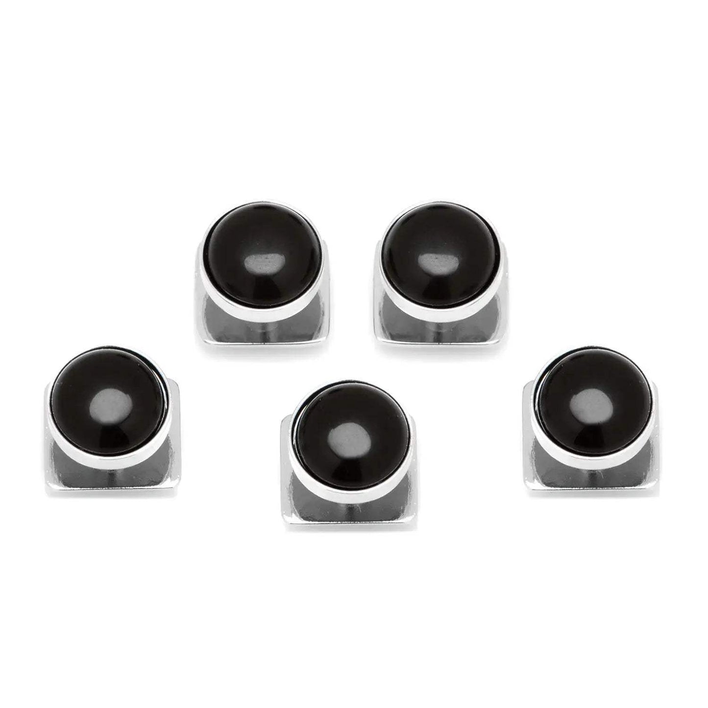 Silver and Onyx 5-Studs - Cufflinks.com - Flyclothing LLC