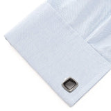 Onyx Cushion Stainless Steel Cufflinks - Cufflinks.com - Flyclothing LLC