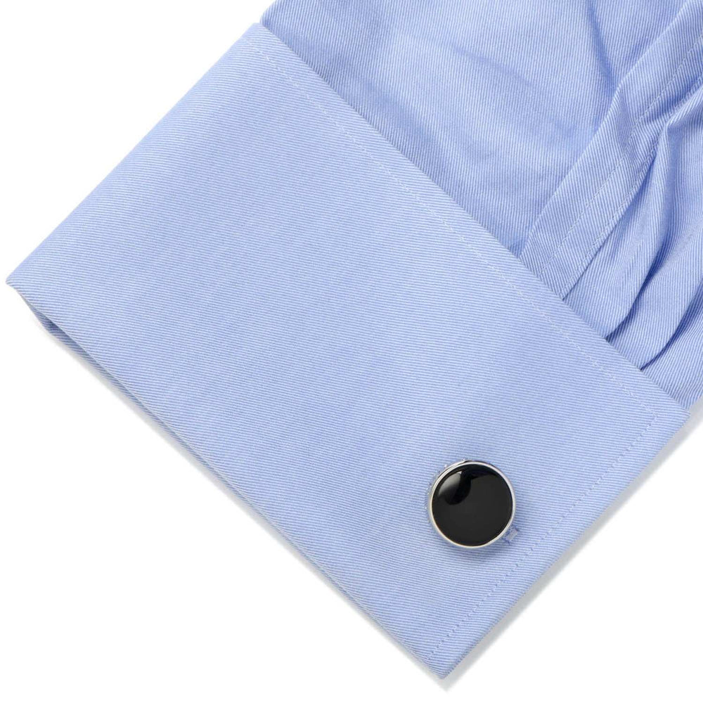 Onyx I Love You Stainless Steel Cufflinks - Cufflinks.com - Flyclothing LLC