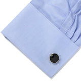 Onyx I Love You Stainless Steel Cufflinks - Cufflinks.com - Flyclothing LLC