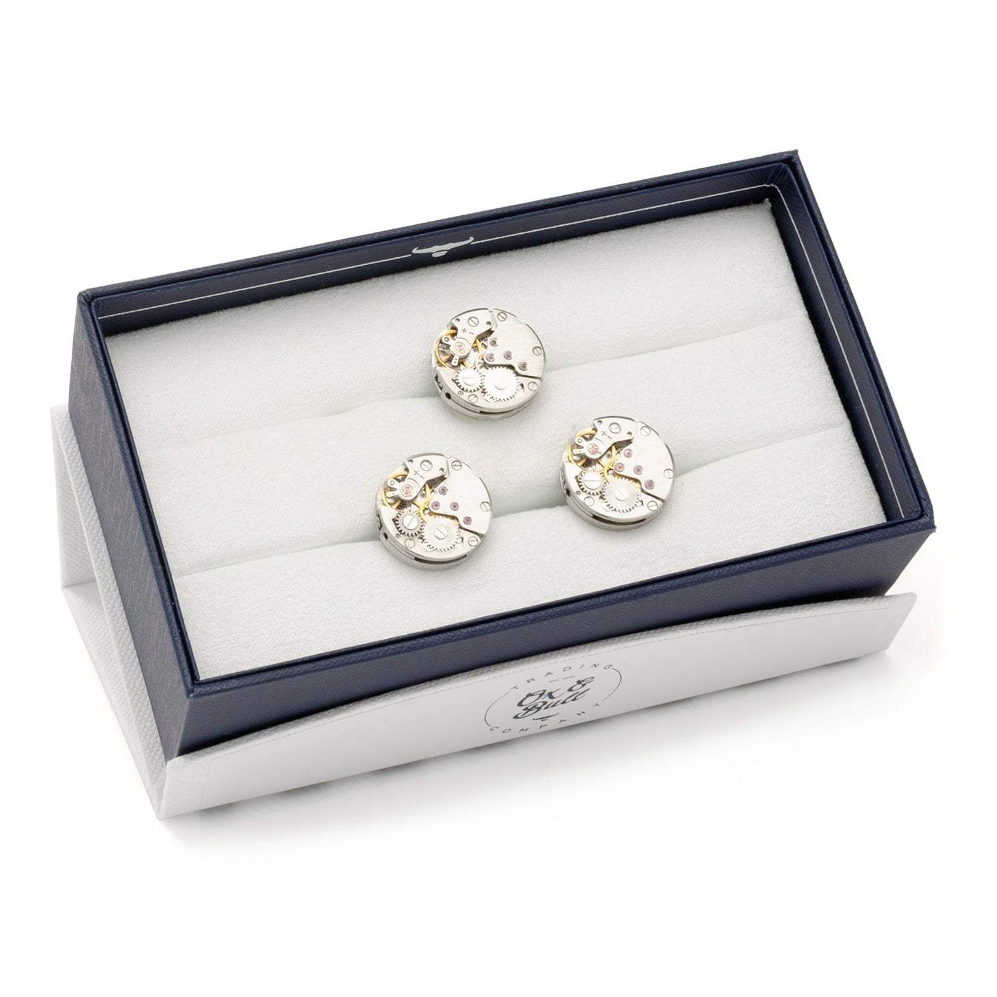 Open Edge Skeleton Watch Movement Cufflinks and Lapel Pin Gift Set - Cufflinks.com - Flyclothing LLC