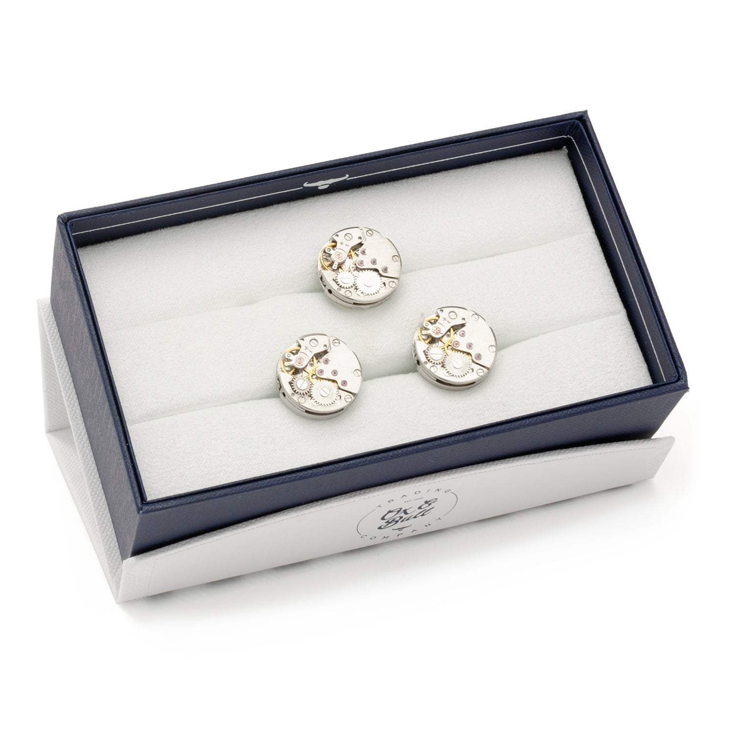 Open Edge Skeleton Watch Movement Cufflinks and Lapel Pin Gift Set - Cufflinks.com - Flyclothing LLC