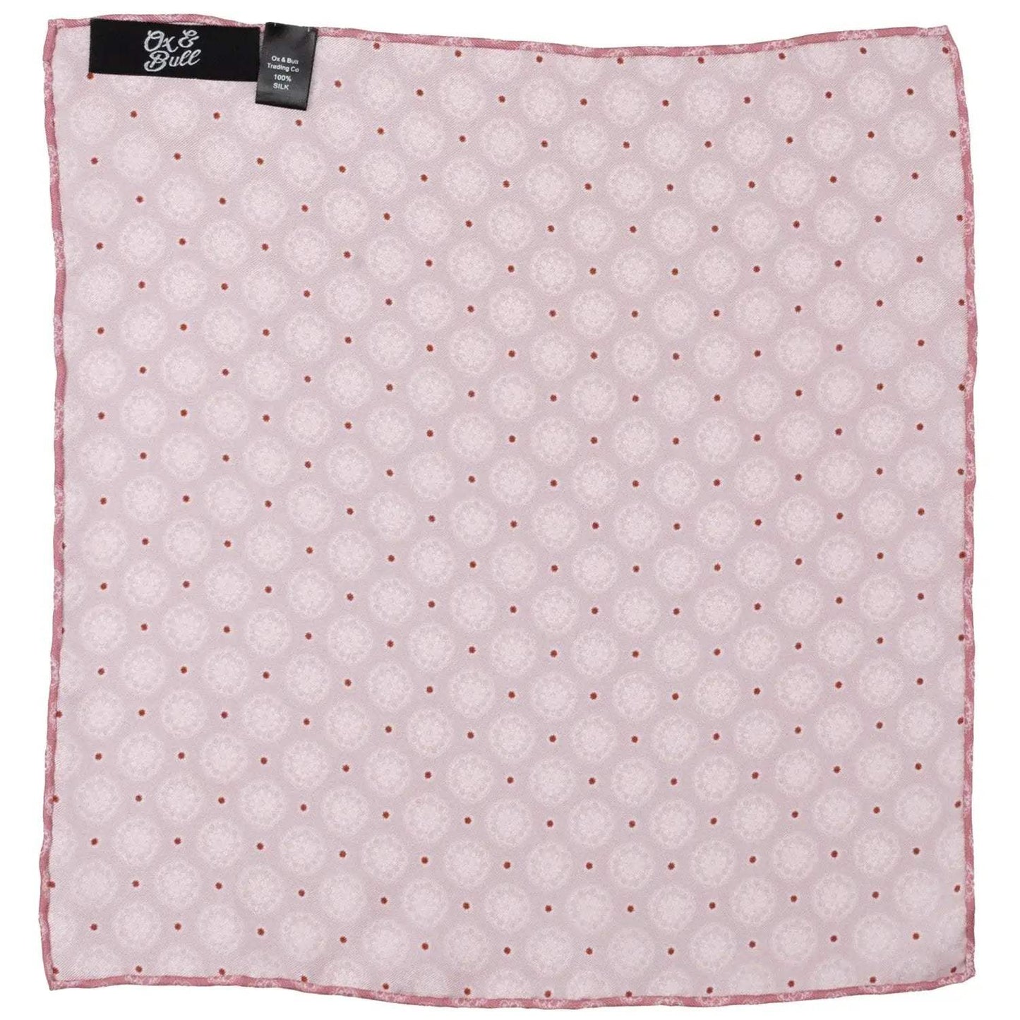 Dusty Blush Floral Motif Pocket Square - Cufflinks.com - Flyclothing LLC