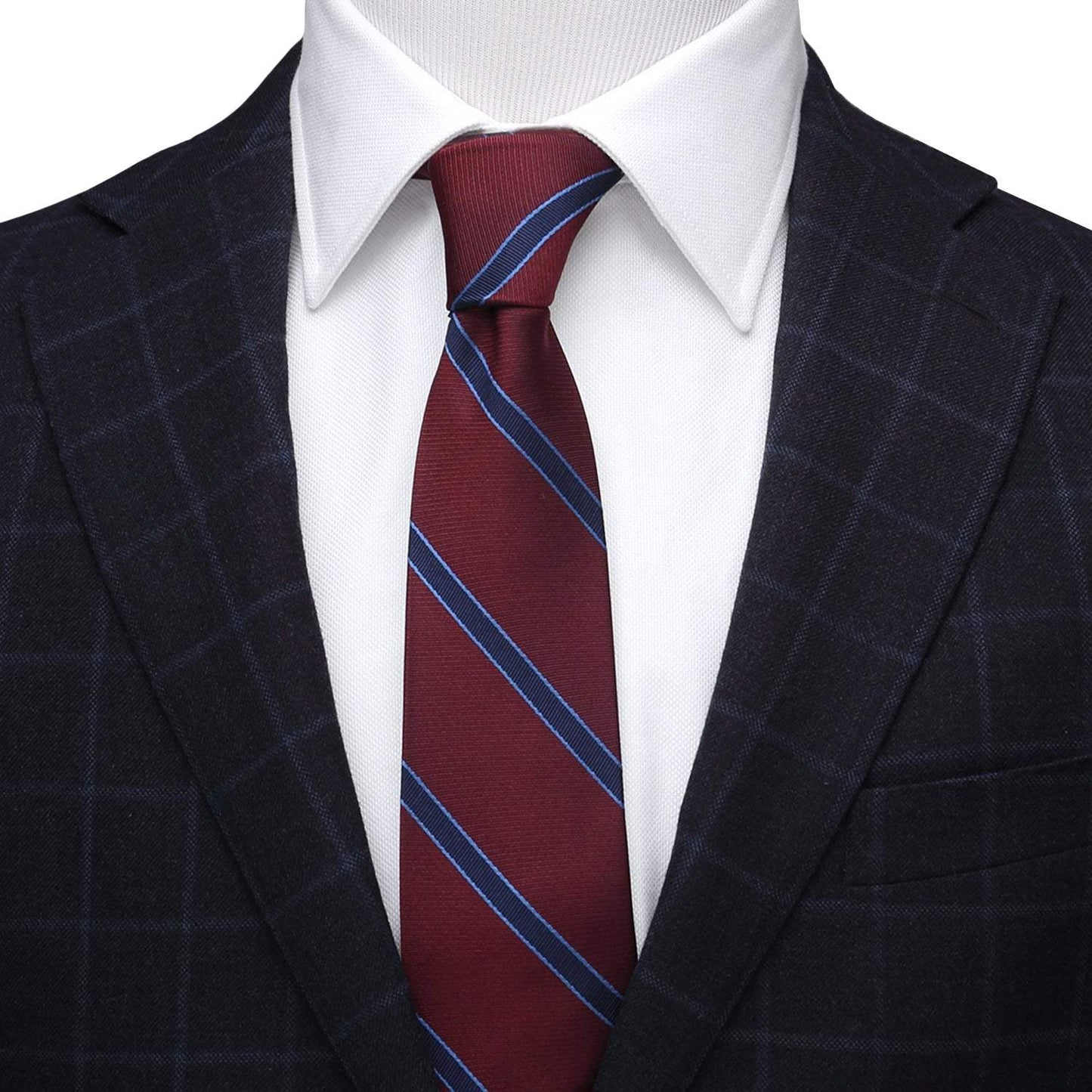 The Phillip Tie (Burgundy Stripe Men's Tie) - Cufflinks.com - Flyclothing LLC