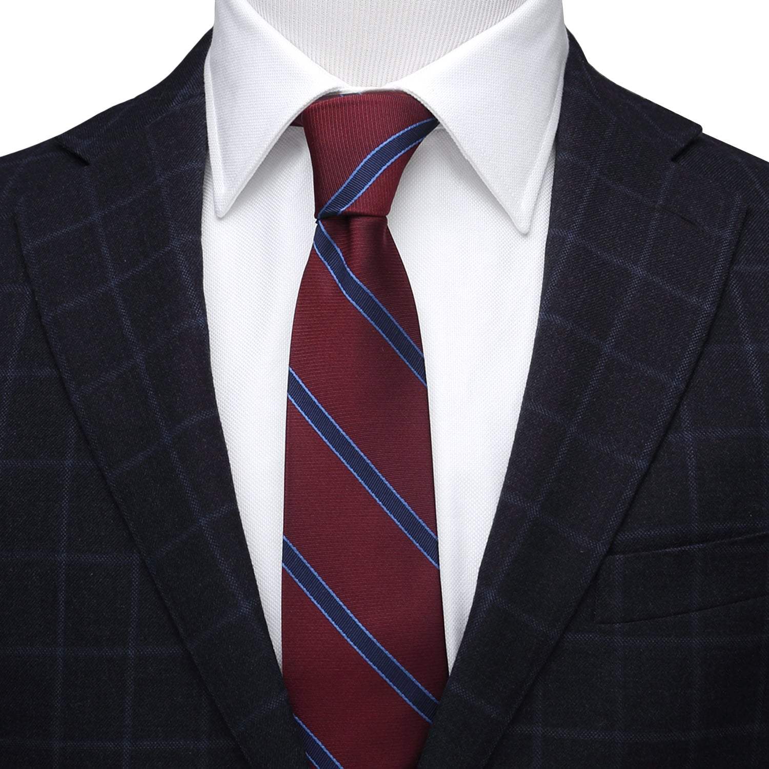 The Phillip Tie (Burgundy Stripe Men's Tie) - Cufflinks.com - Flyclothing LLC
