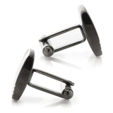 Stainless Steel Gunmetal Tartan Plaid Cufflinks - Cufflinks.com - Flyclothing LLC