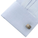 Stainless Steel Gunmetal Tartan Plaid Cufflinks - Cufflinks.com - Flyclothing LLC