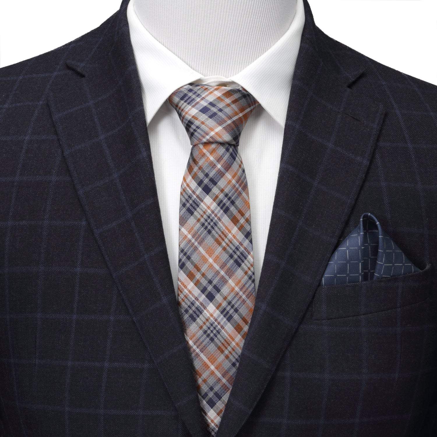 Gray Plaid Men's Tie - Cufflinks.com - Flyclothing LLC