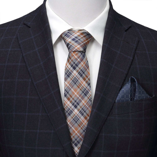 Gray Plaid Men's Tie - Cufflinks.com - Flyclothing LLC