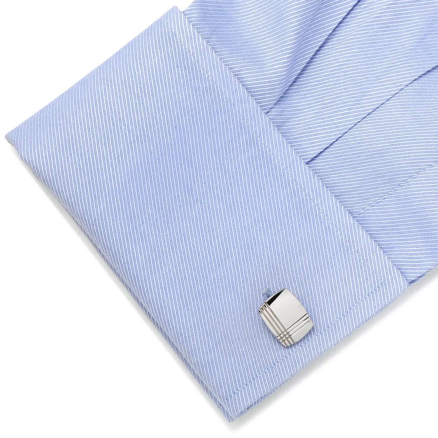 Stainless Steel Tartan Plaid 5-Stud Set - Cufflinks.com - Flyclothing LLC