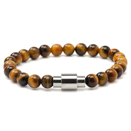 Tigers Eye Beaded Bracelet with Magnetic Closure - Cufflinks.com - Flyclothing LLC