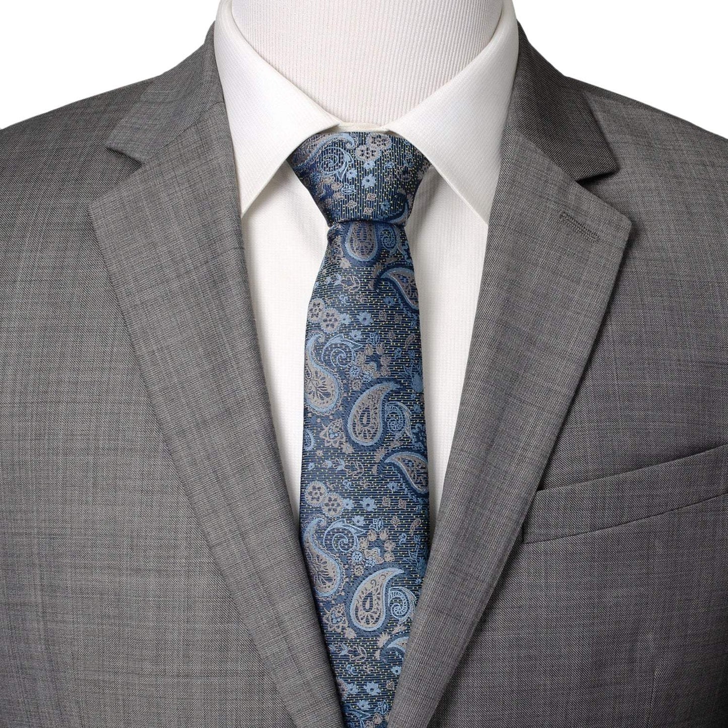 Blue & Gray Paisley Men's Tie - Cufflinks.com - Flyclothing LLC