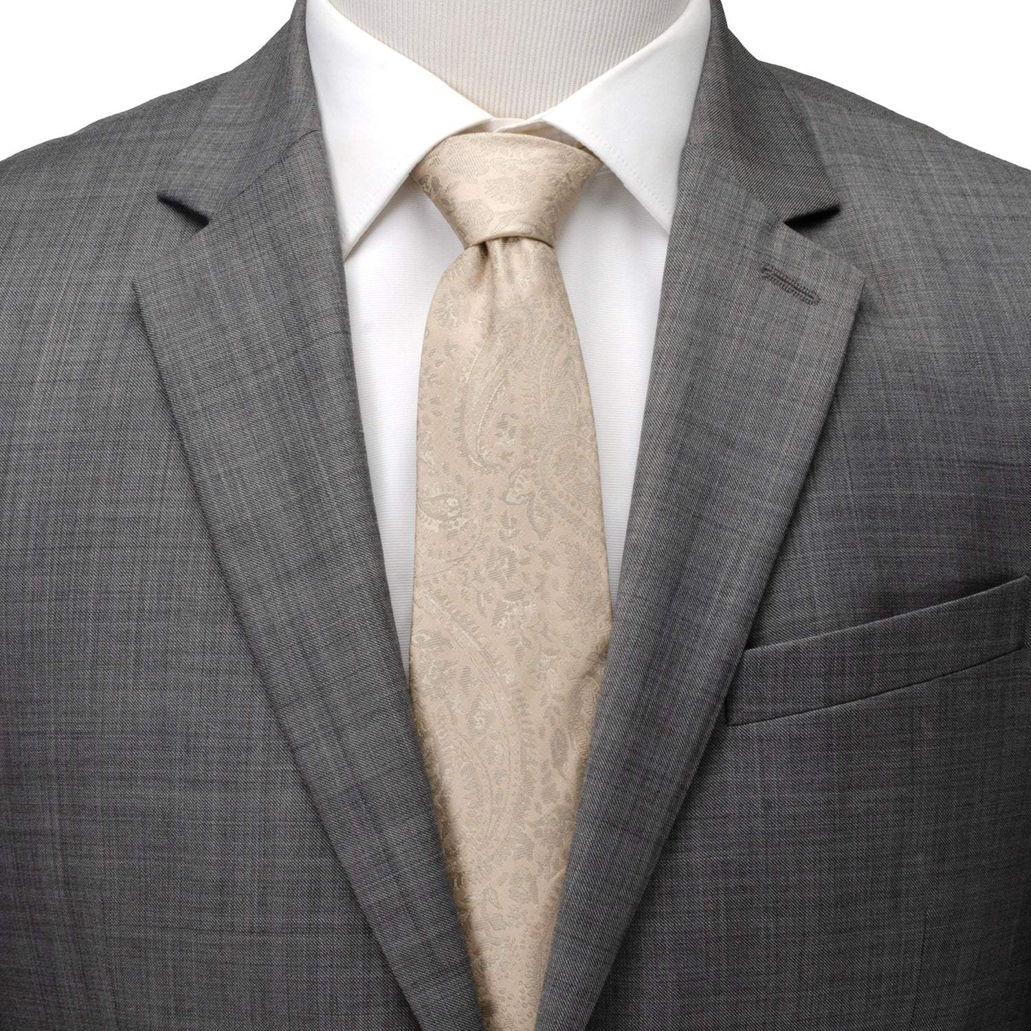 Champagne Paisley Men's Tie - Cufflinks.com - Flyclothing LLC