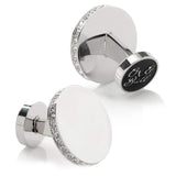 Stainless Steel Engravable Pave Edge Cufflinks - Cufflinks.com - Flyclothing LLC