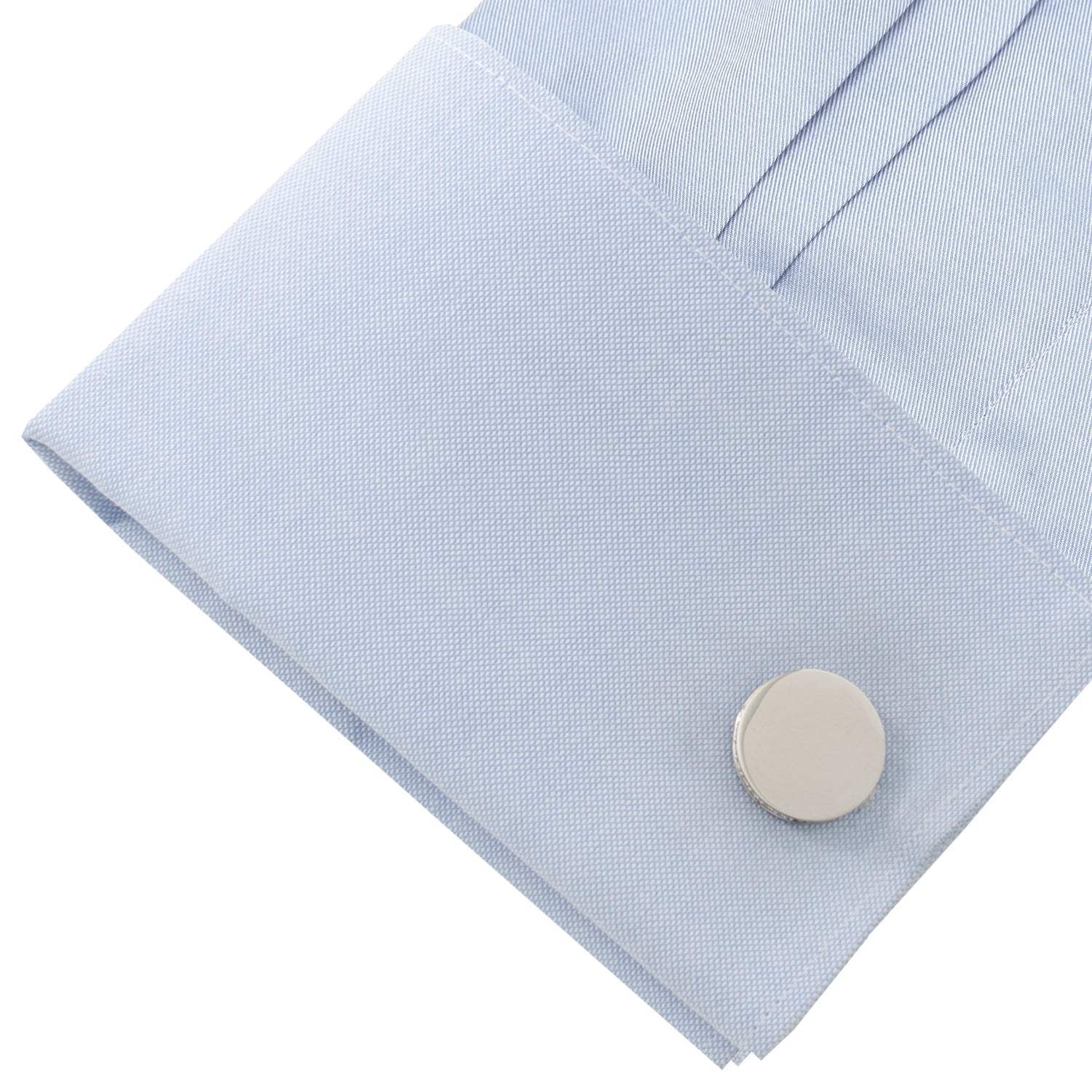 Stainless Steel Engravable Pave Edge Cufflinks - Cufflinks.com - Flyclothing LLC