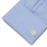 Engravable Rope Border Round Cufflinks and Tie Bar Gift Set - Cufflinks.com - Flyclothing LLC