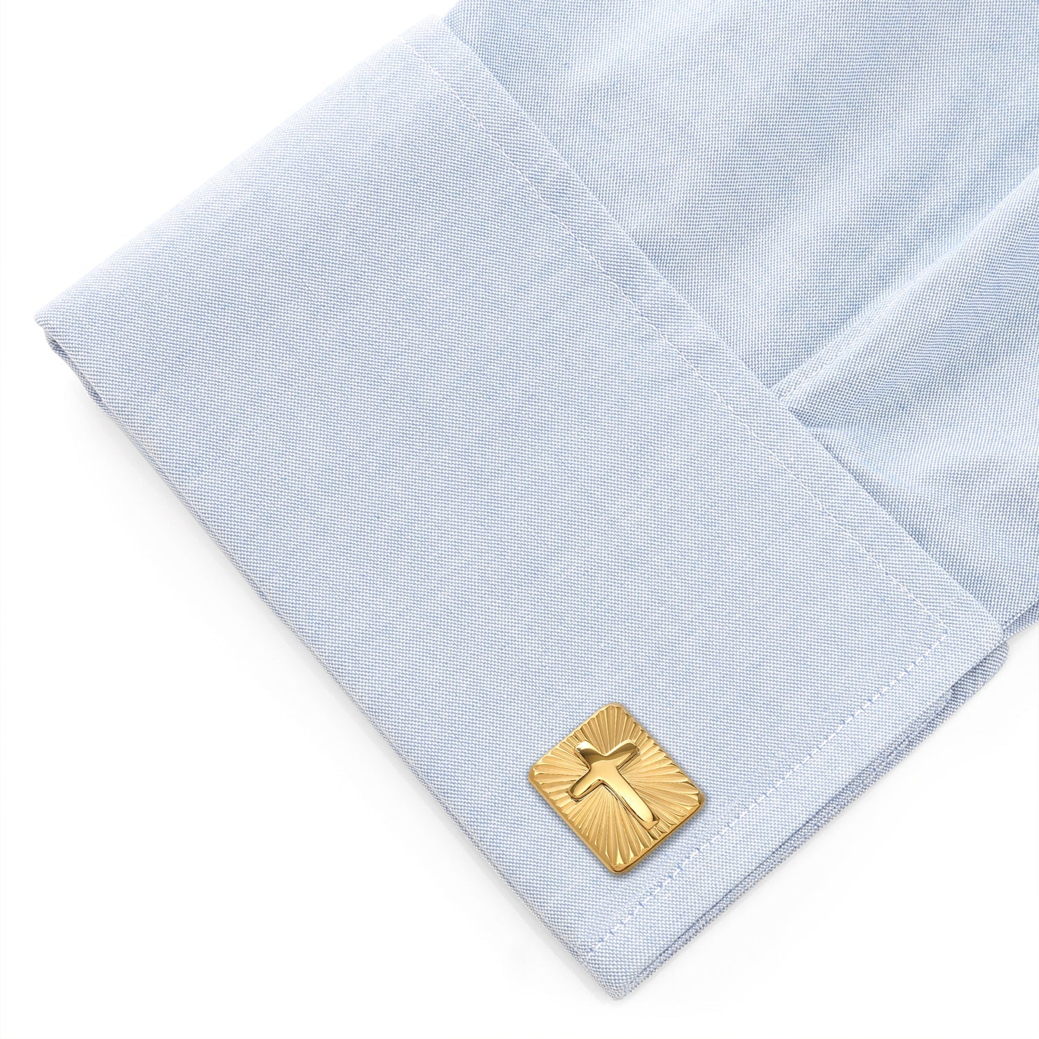 Radiant Cross Gold Sterling Silver Cufflinks