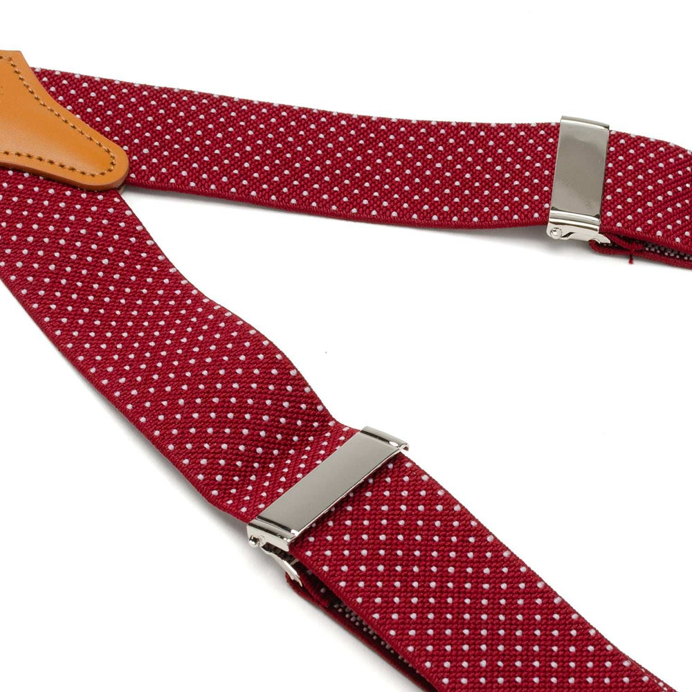 Maroon Dot Convertible Suspenders - Cufflinks.com - Flyclothing LLC
