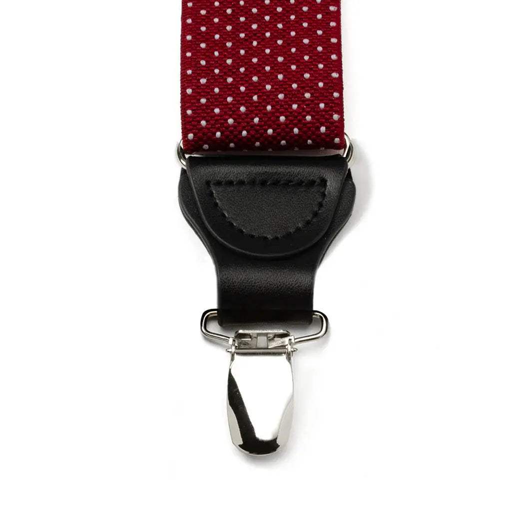 Maroon Dot Convertible Suspenders - Cufflinks.com - Flyclothing LLC
