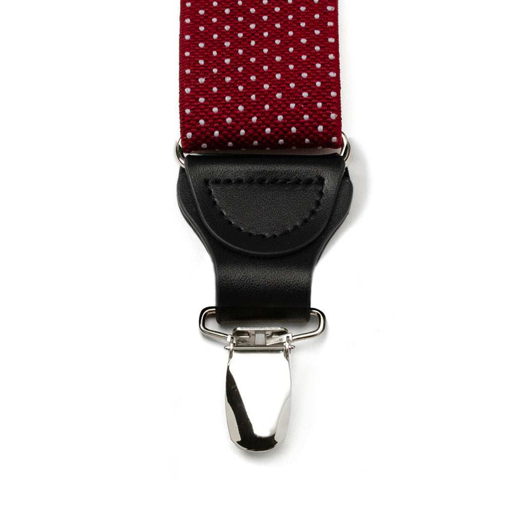 Maroon Dot Convertible Suspenders - Cufflinks.com - Flyclothing LLC