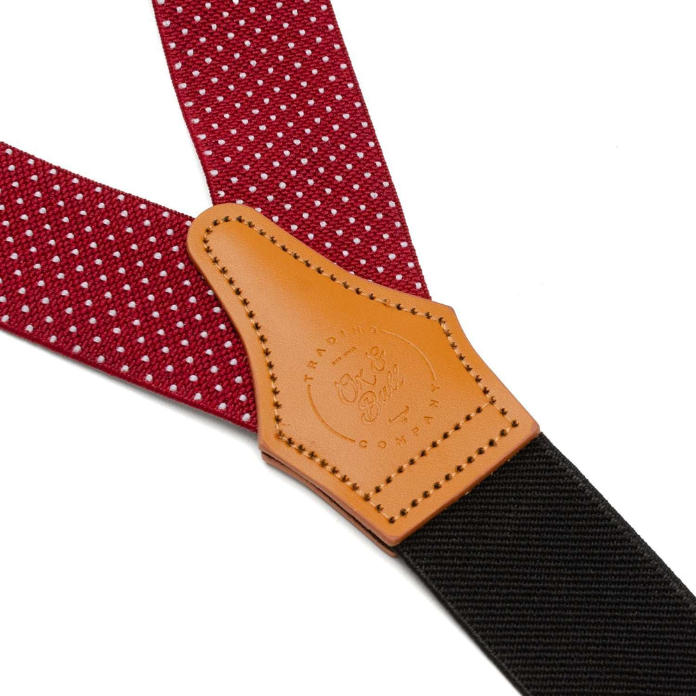 Maroon Dot Convertible Suspenders - Cufflinks.com - Flyclothing LLC
