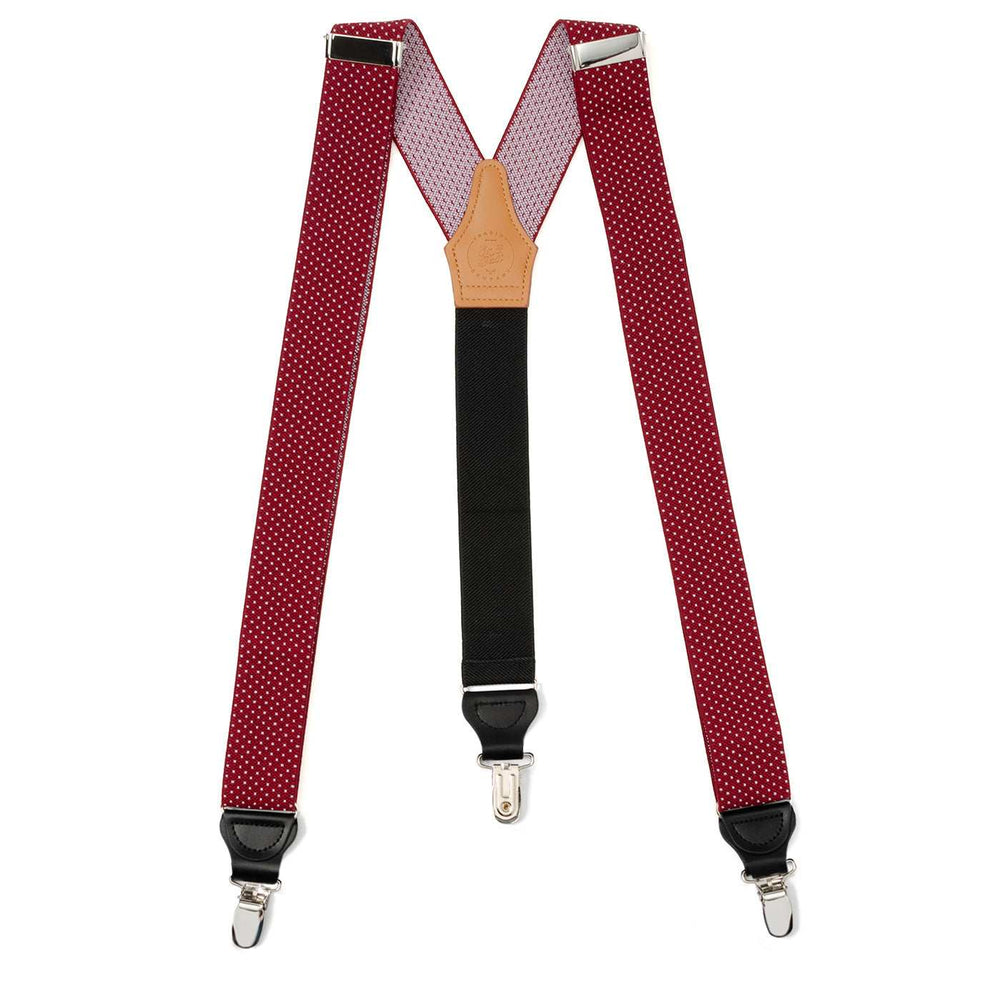Maroon Dot Convertible Suspenders - Cufflinks.com - Flyclothing LLC