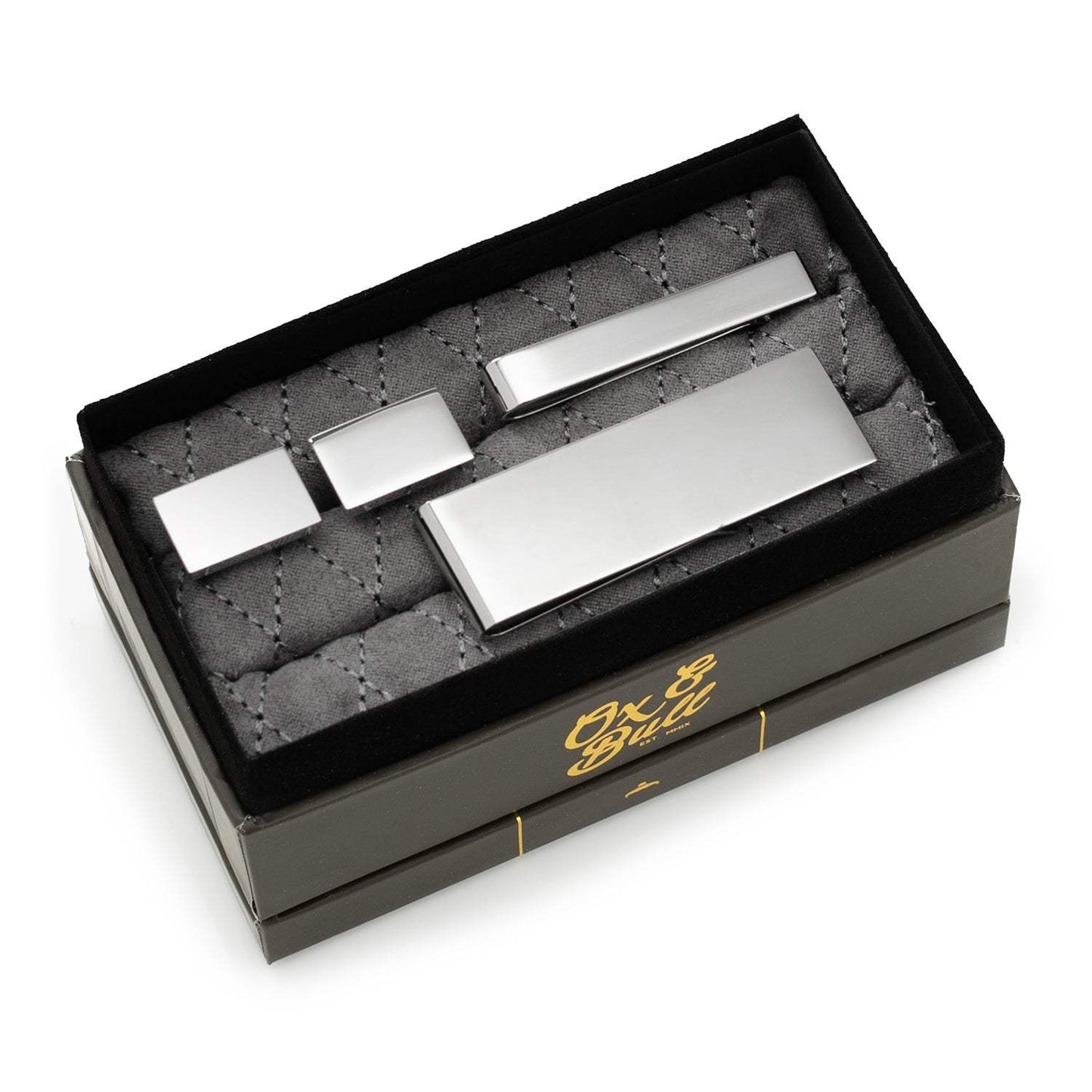 Engravable Rectangle Infinity 3-Piece Gift Set - Cufflinks.com - Flyclothing LLC