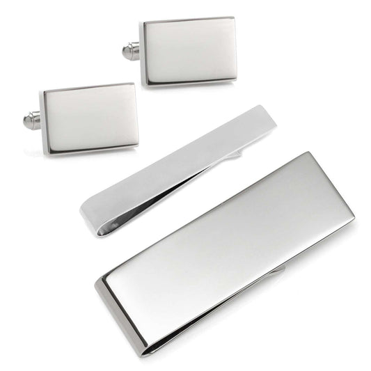 Engravable Rectangle Infinity 3-Piece Gift Set - Cufflinks.com - Flyclothing LLC