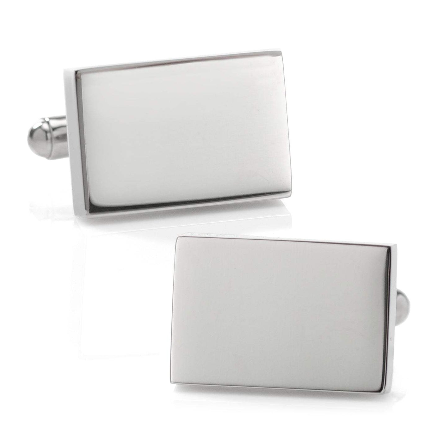 Engravable Rectangle Cufflinks and Tie Bar Gift Set - Cufflinks.com - Flyclothing LLC