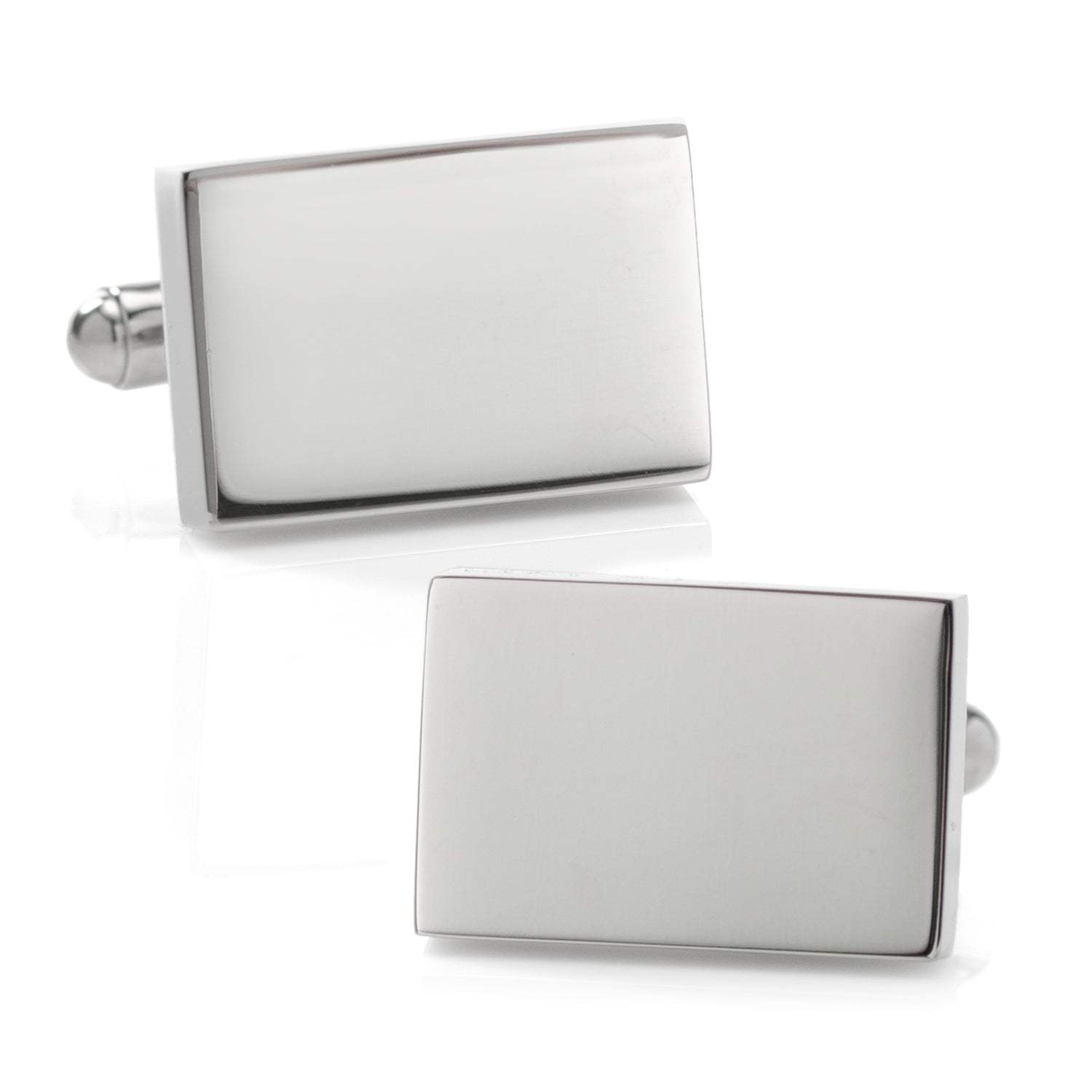 Engravable Rectangle Cufflinks and Tie Bar Gift Set - Cufflinks.com - Flyclothing LLC