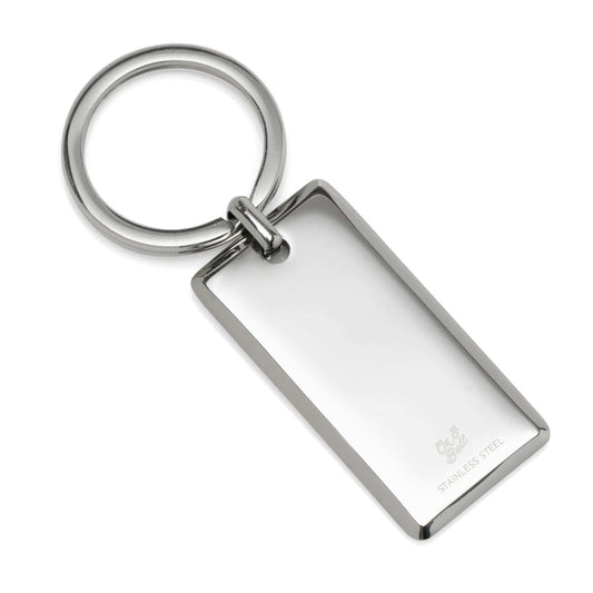 Rectangle Engravable Stainless Steel Key Chain - Cufflinks.com - Flyclothing LLC