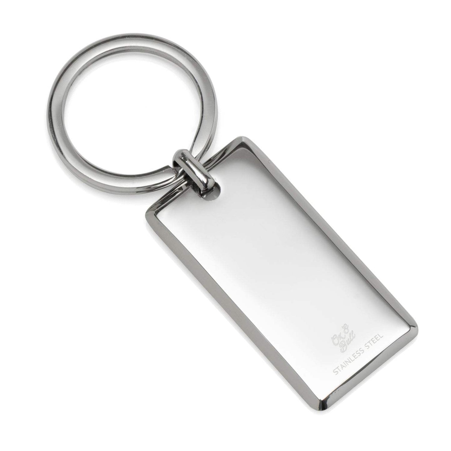 Rectangle Engravable Stainless Steel Key Chain - Cufflinks.com - Flyclothing LLC