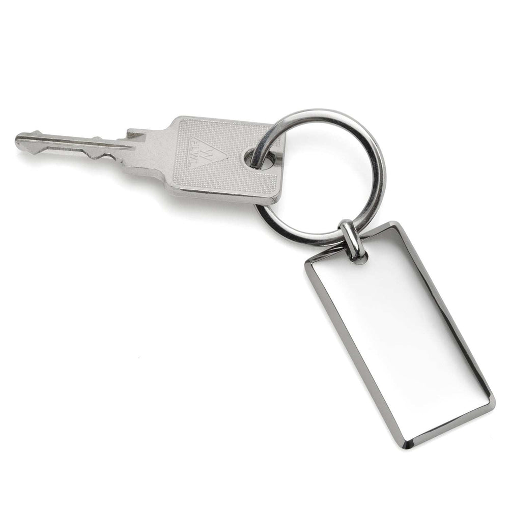 Rectangle Engravable Stainless Steel Key Chain - Cufflinks.com - Flyclothing LLC