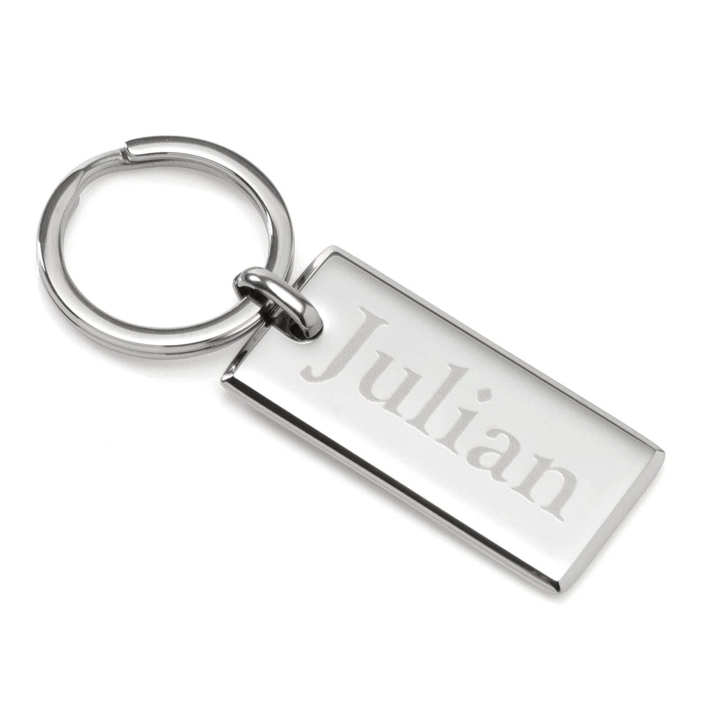 Rectangle Engravable Stainless Steel Key Chain - Cufflinks.com - Flyclothing LLC